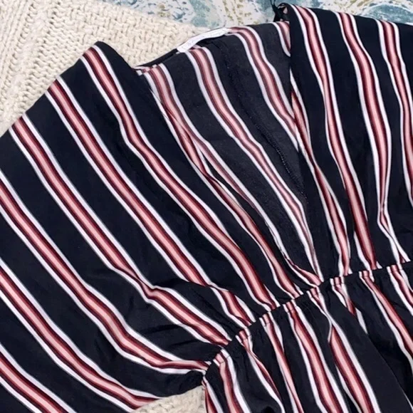 Blues & Greys striped maxi dress with deep slits size small - Picture 7 of 7